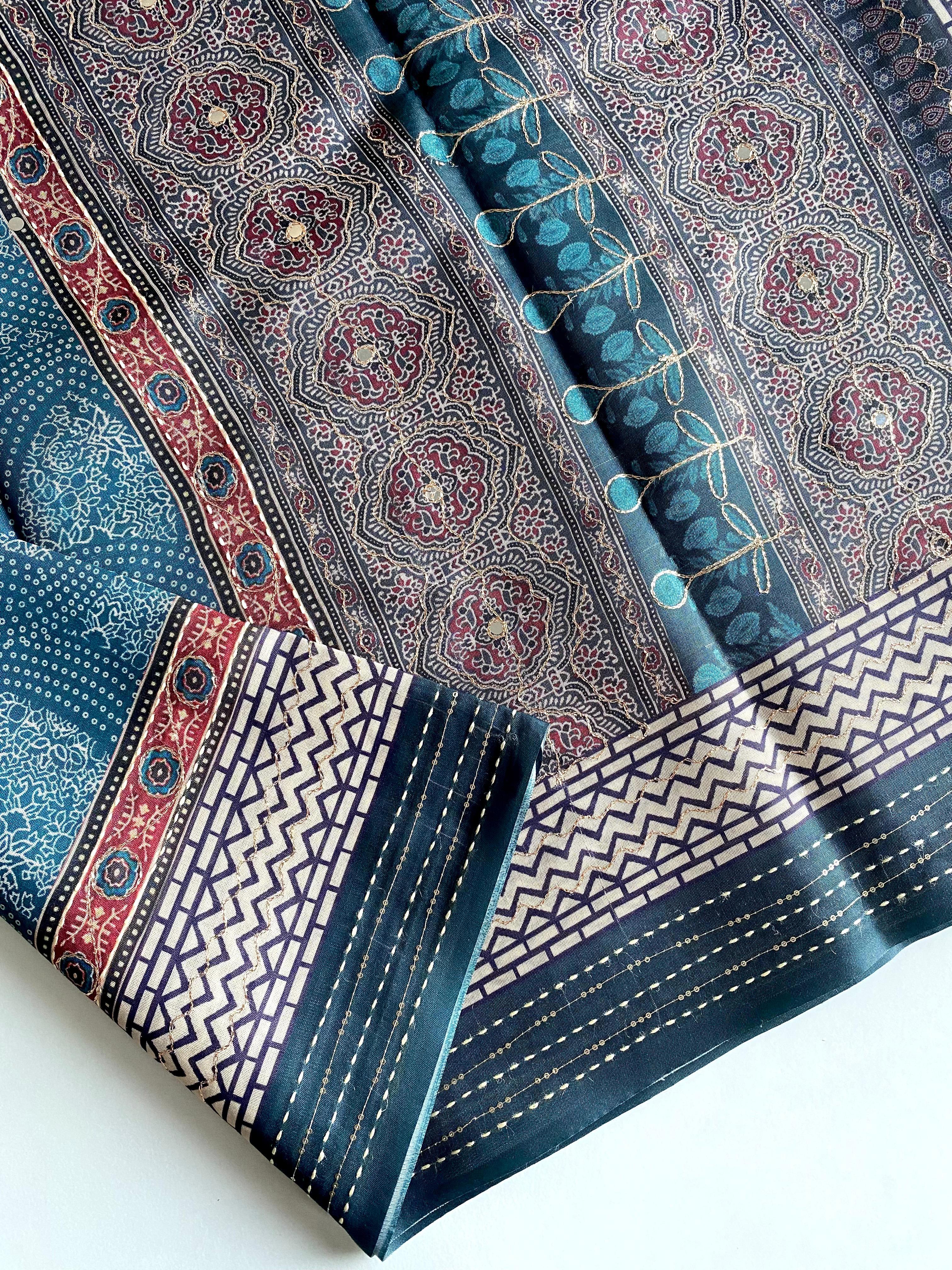 Elegant Bandhani Prints Blue Color Saree