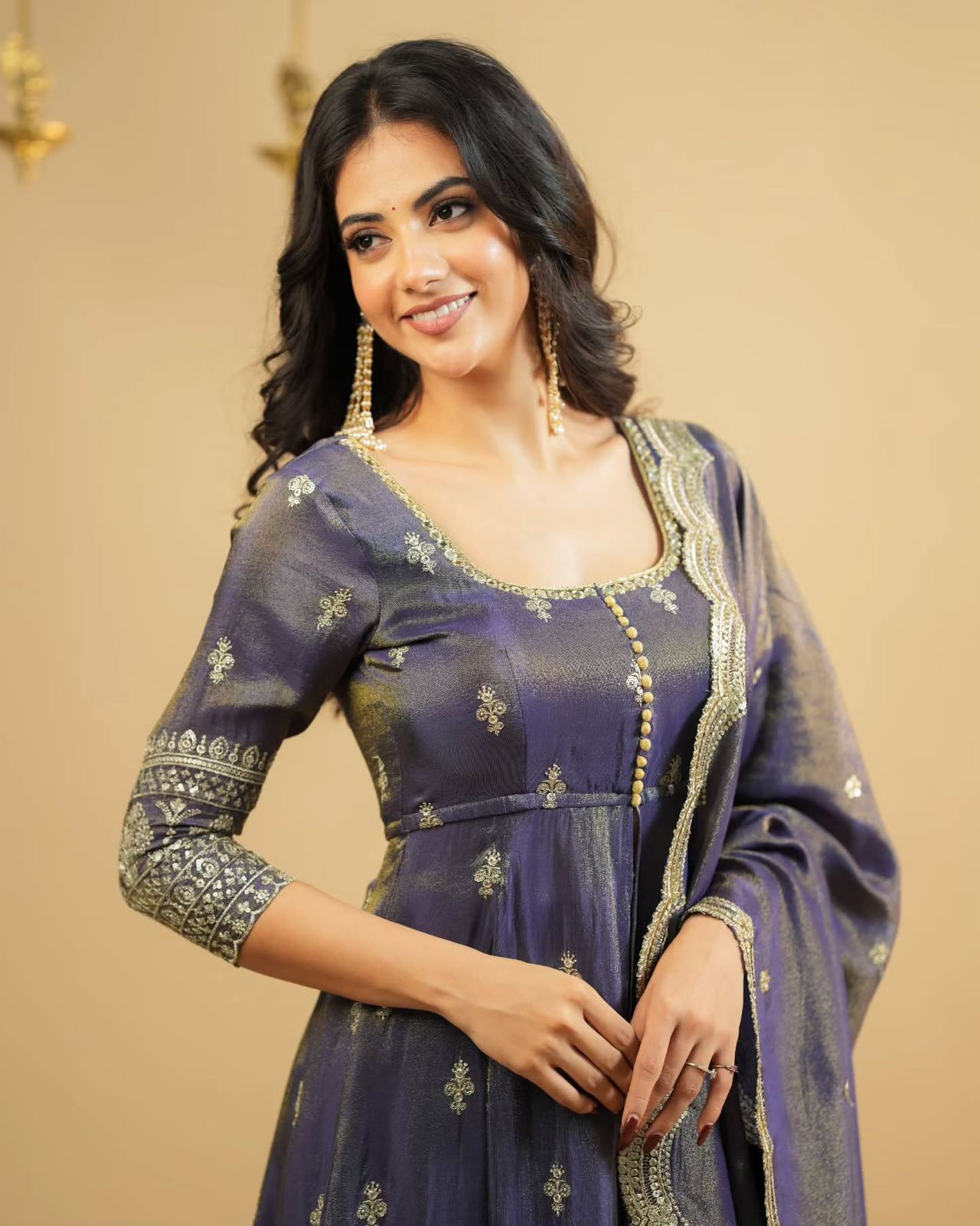 Simmer Silk Lavender Color Top With lehenga