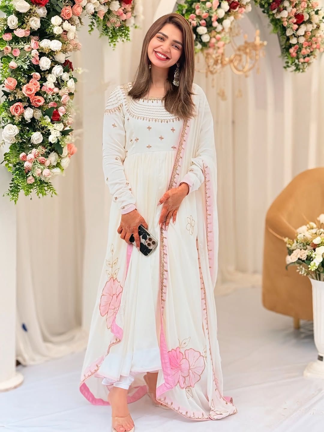 White Color Georgette Party Wear Gown