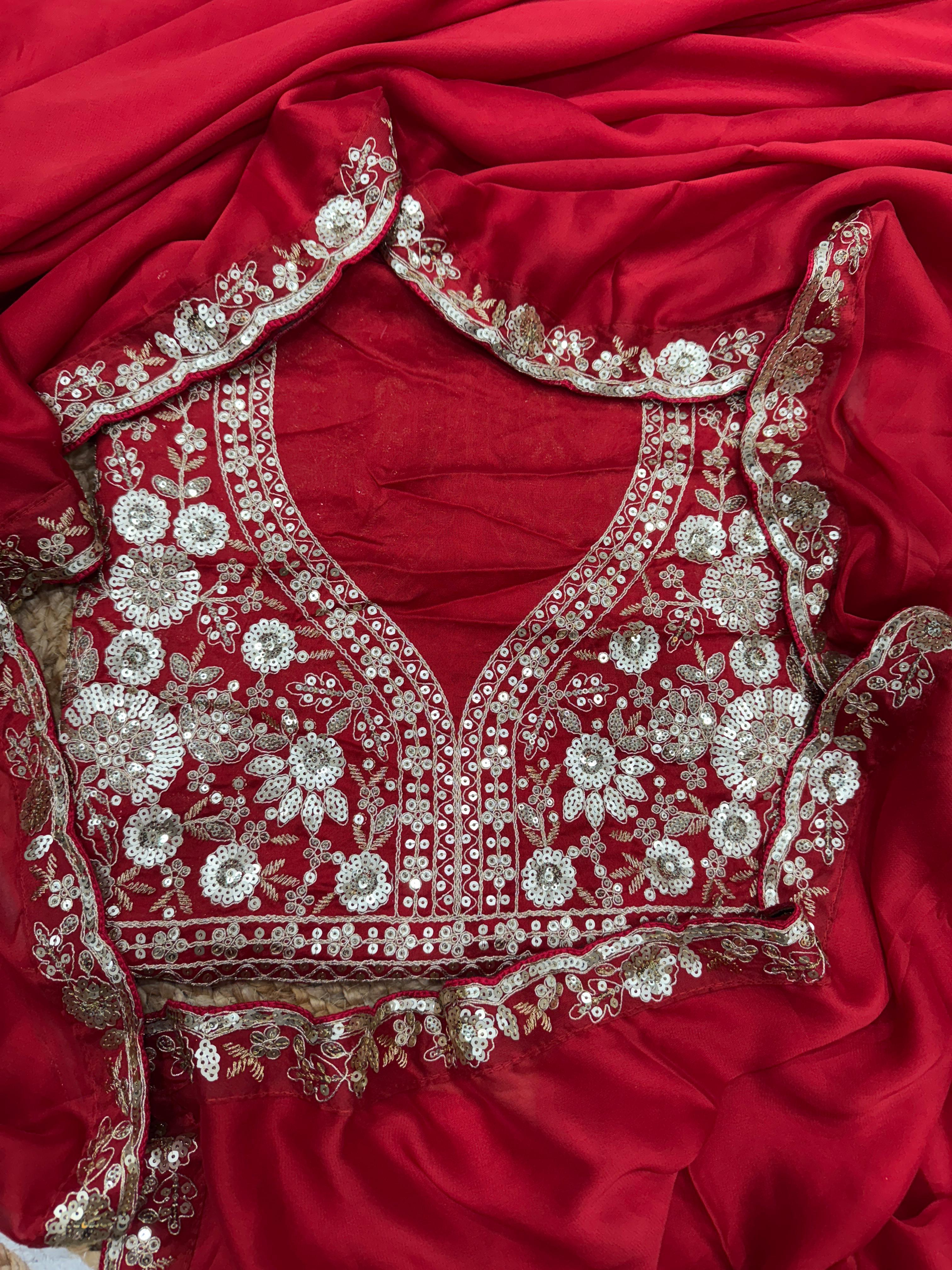 Admiring Red Color Rangoli Silk Sequence Saree
