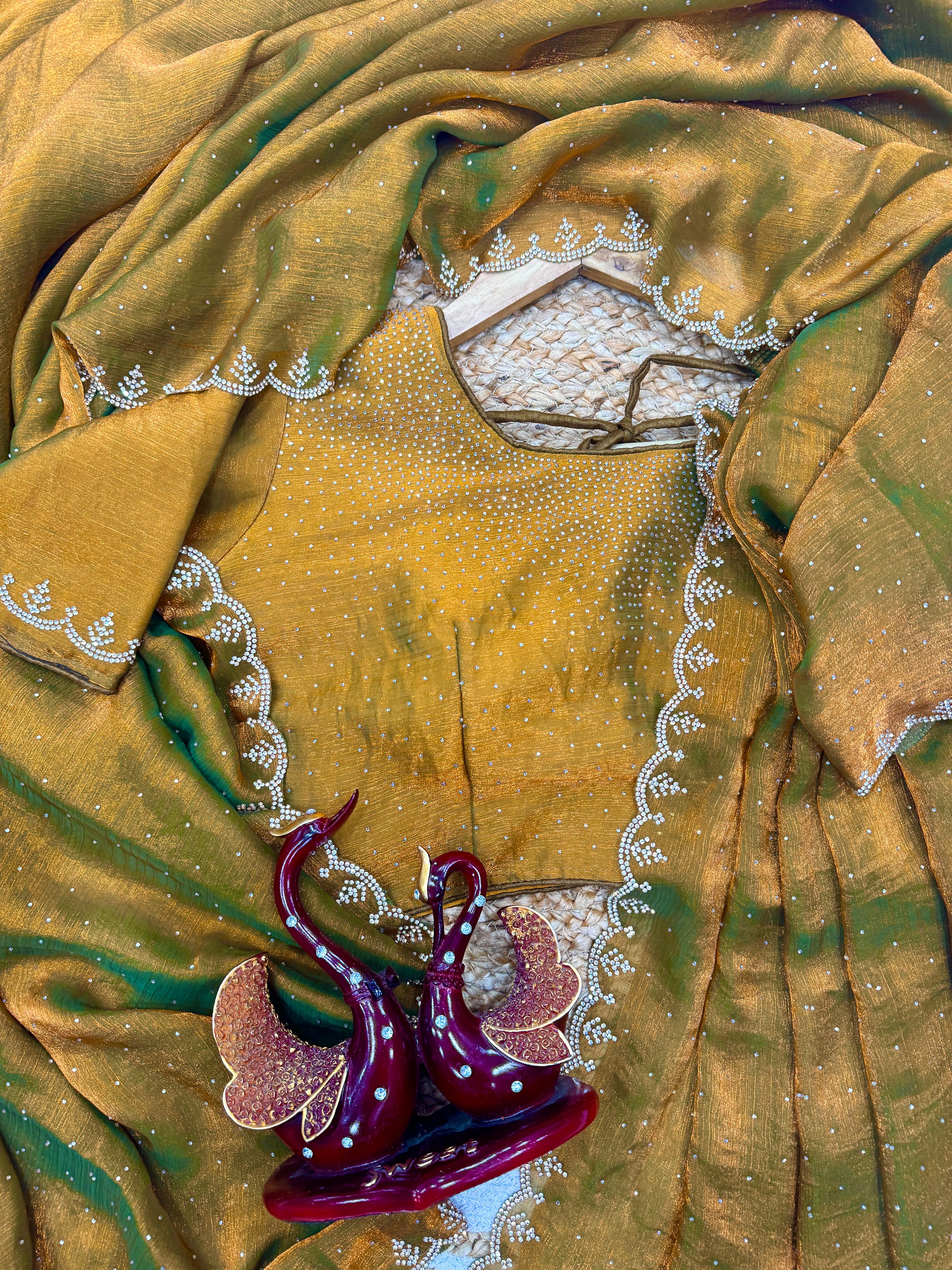 Elegance Fendy Chiffon Mustard Color Saree