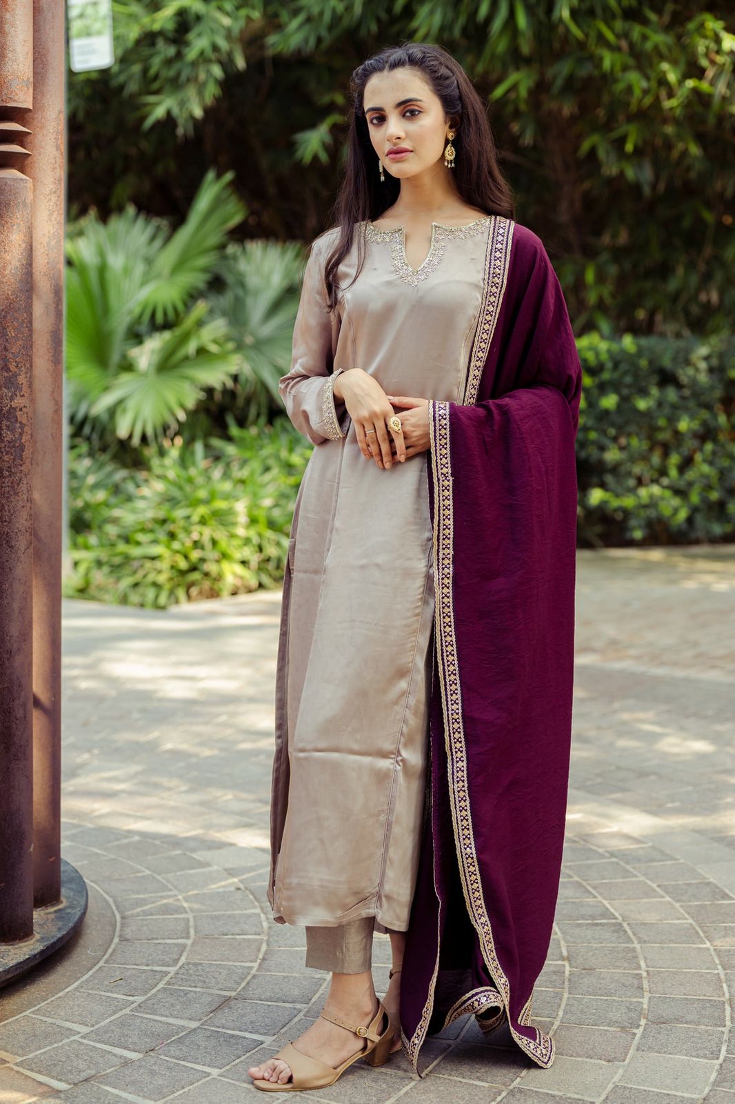 Trendy Roman Beige Color Salwar Suit