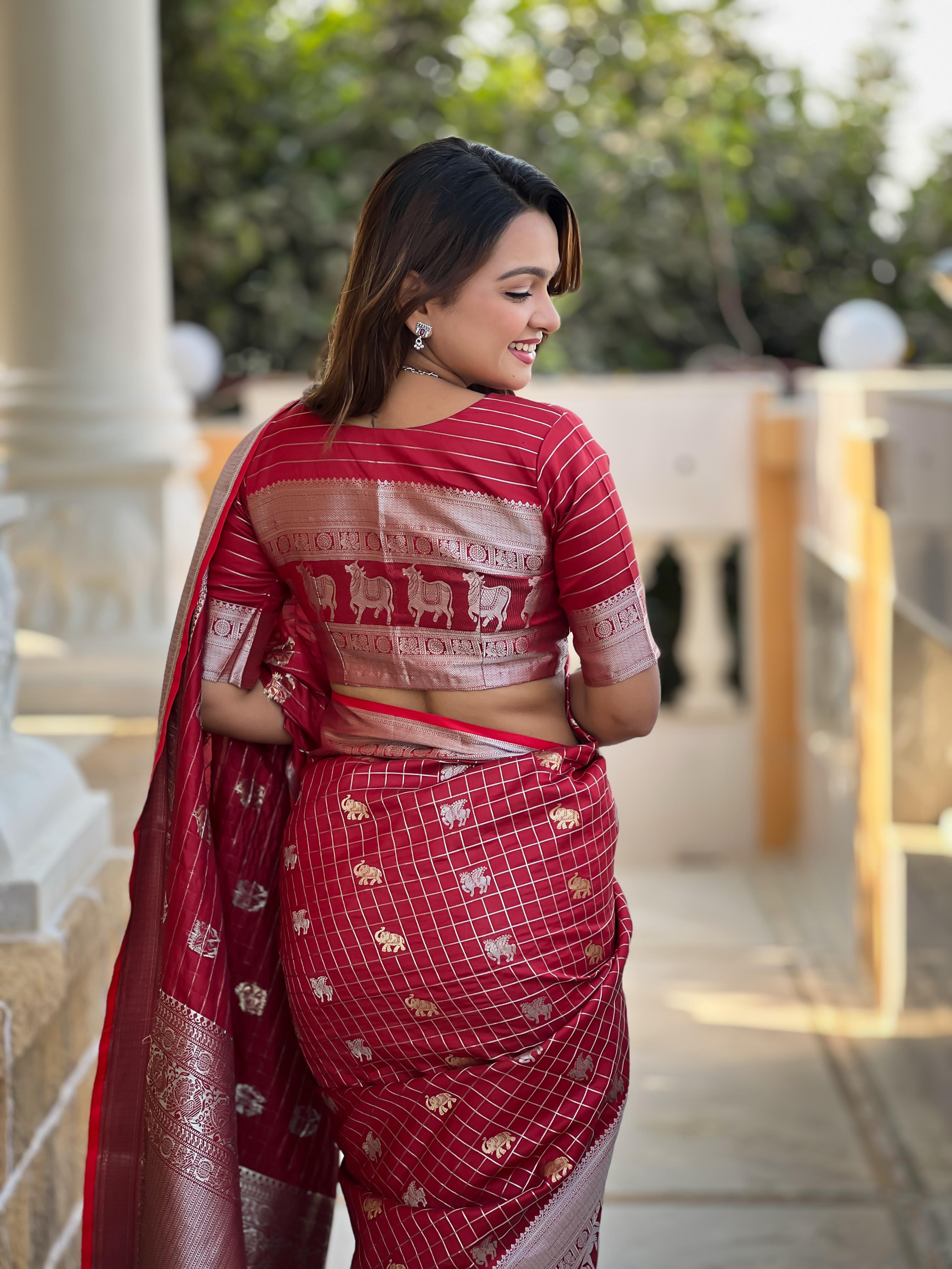 Fashionable Soft Silk Red Color Saree