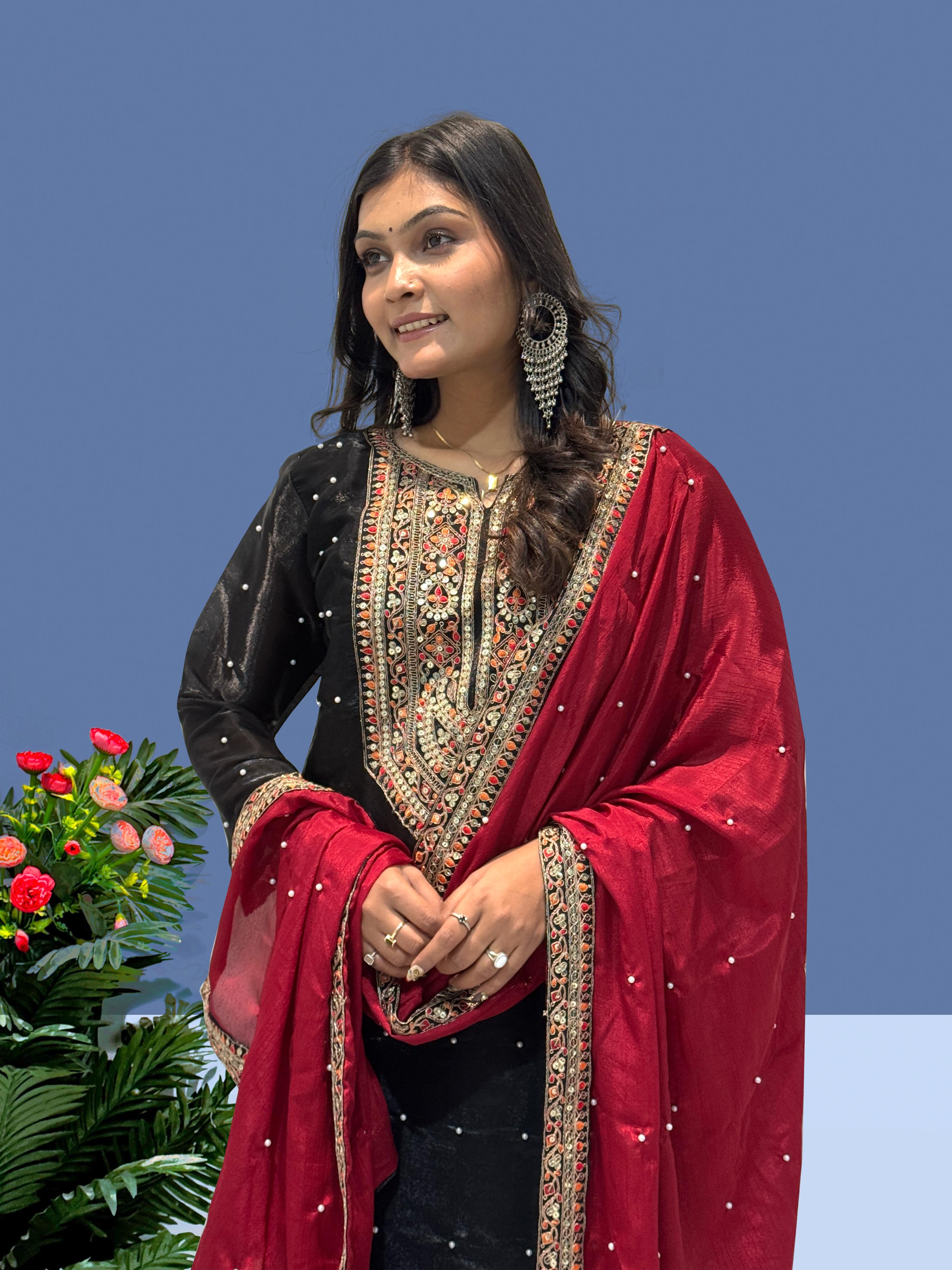 Graceful Frendy Silk Black Color Salwar Suit