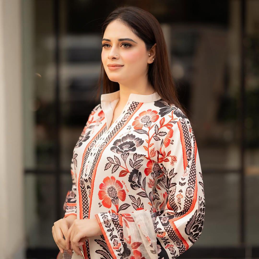 Digital Printed Cream Color Palazzo Suit