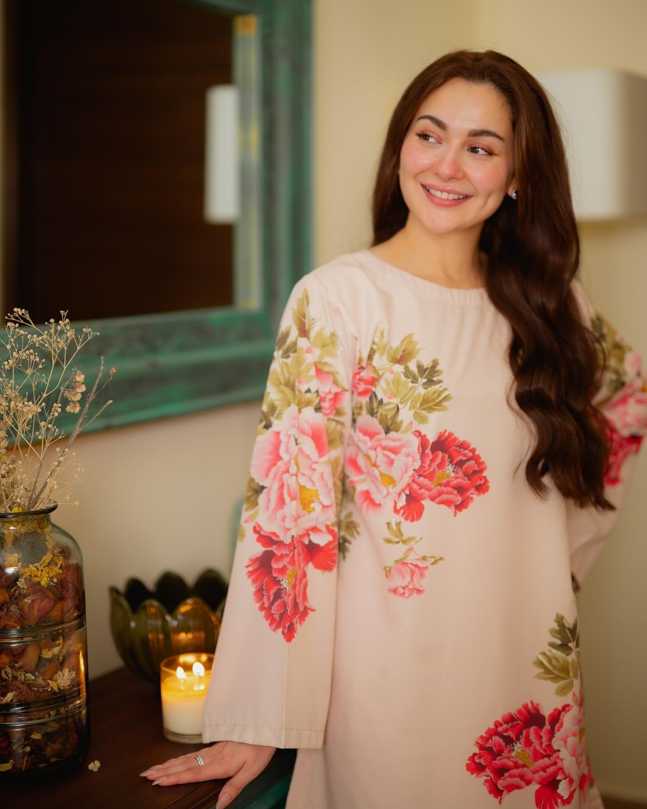 Peach Color Digital Printed Co-ord Set