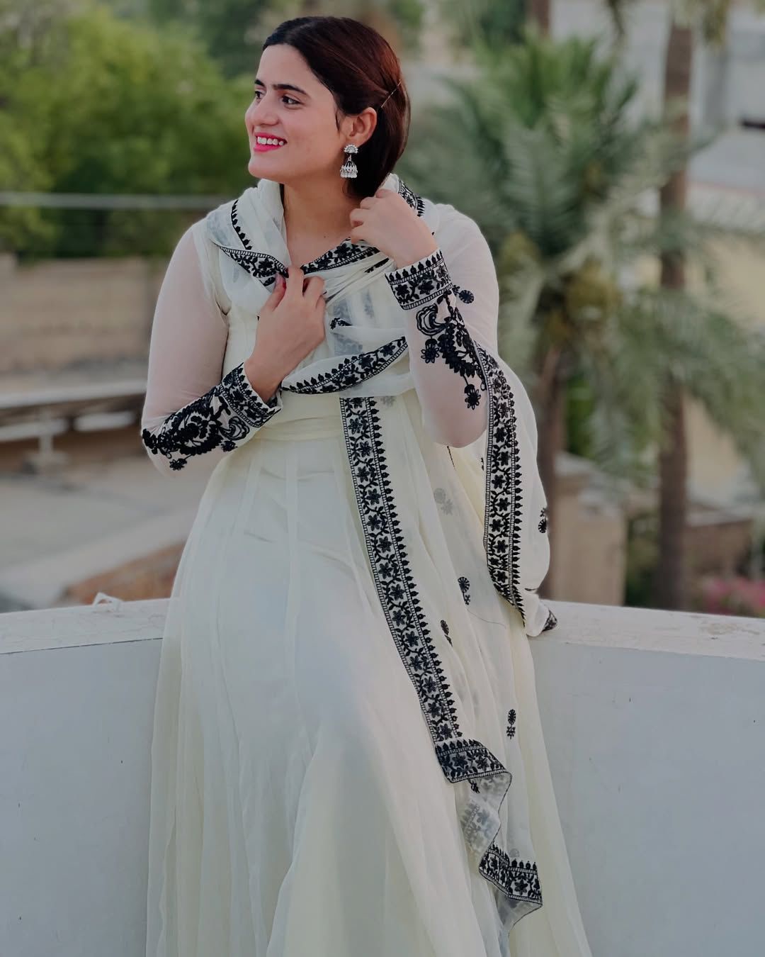White Color Sequence Work Elegant Anarkali Gown