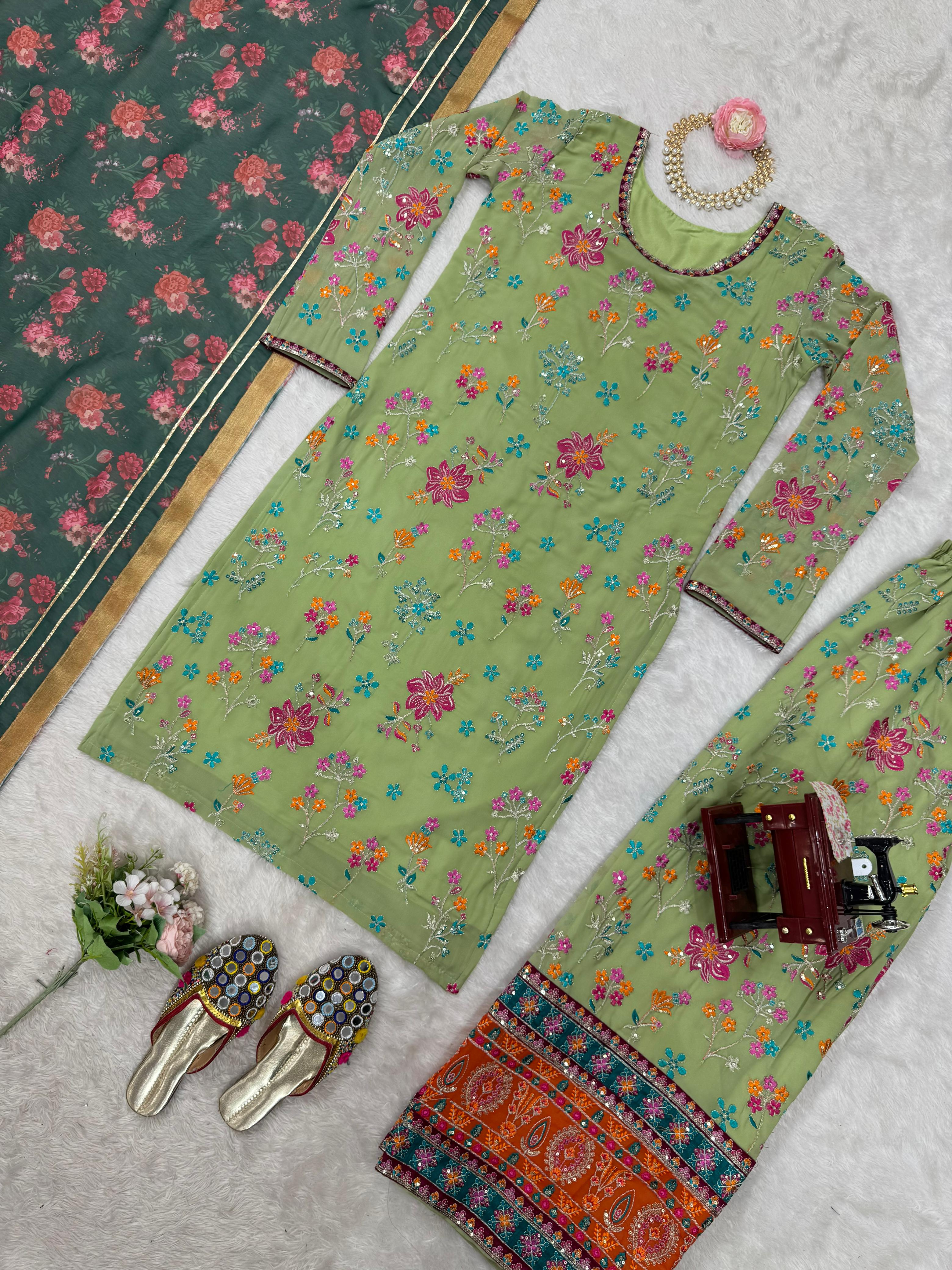 Wonderful Gorgette Perrot Color Palazzo Suit – vastracloth