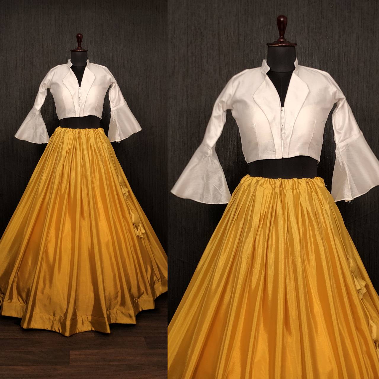 Mustard Color Shade Lehenga With Fancy Blouse