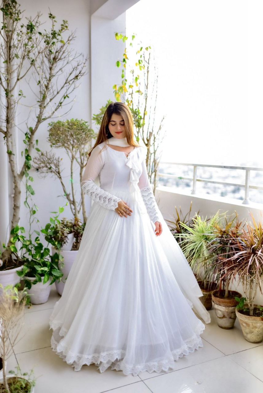 White colour gown store images