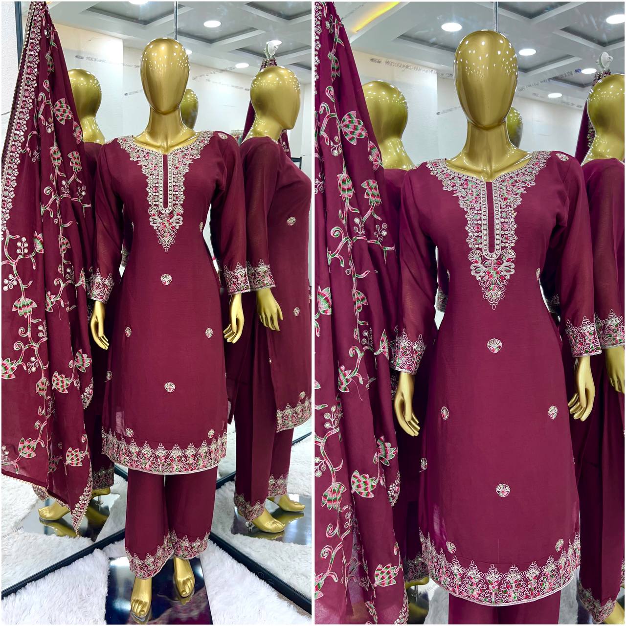 Maroon Color Sequence Work Salwar Suit