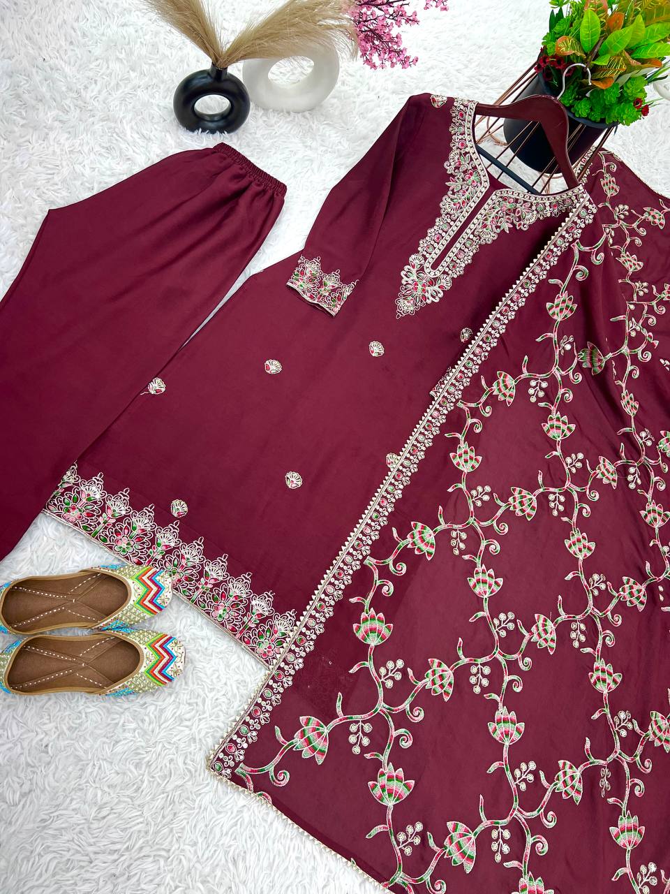 Maroon Color Sequence Work Salwar Suit