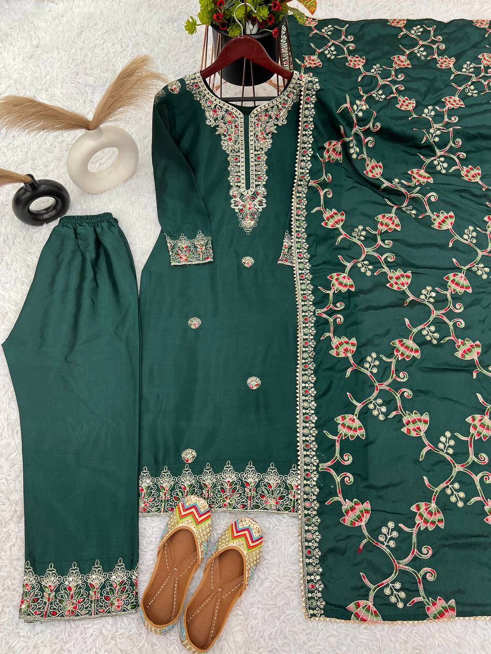 Green Color Sequence Work Salwar Suit