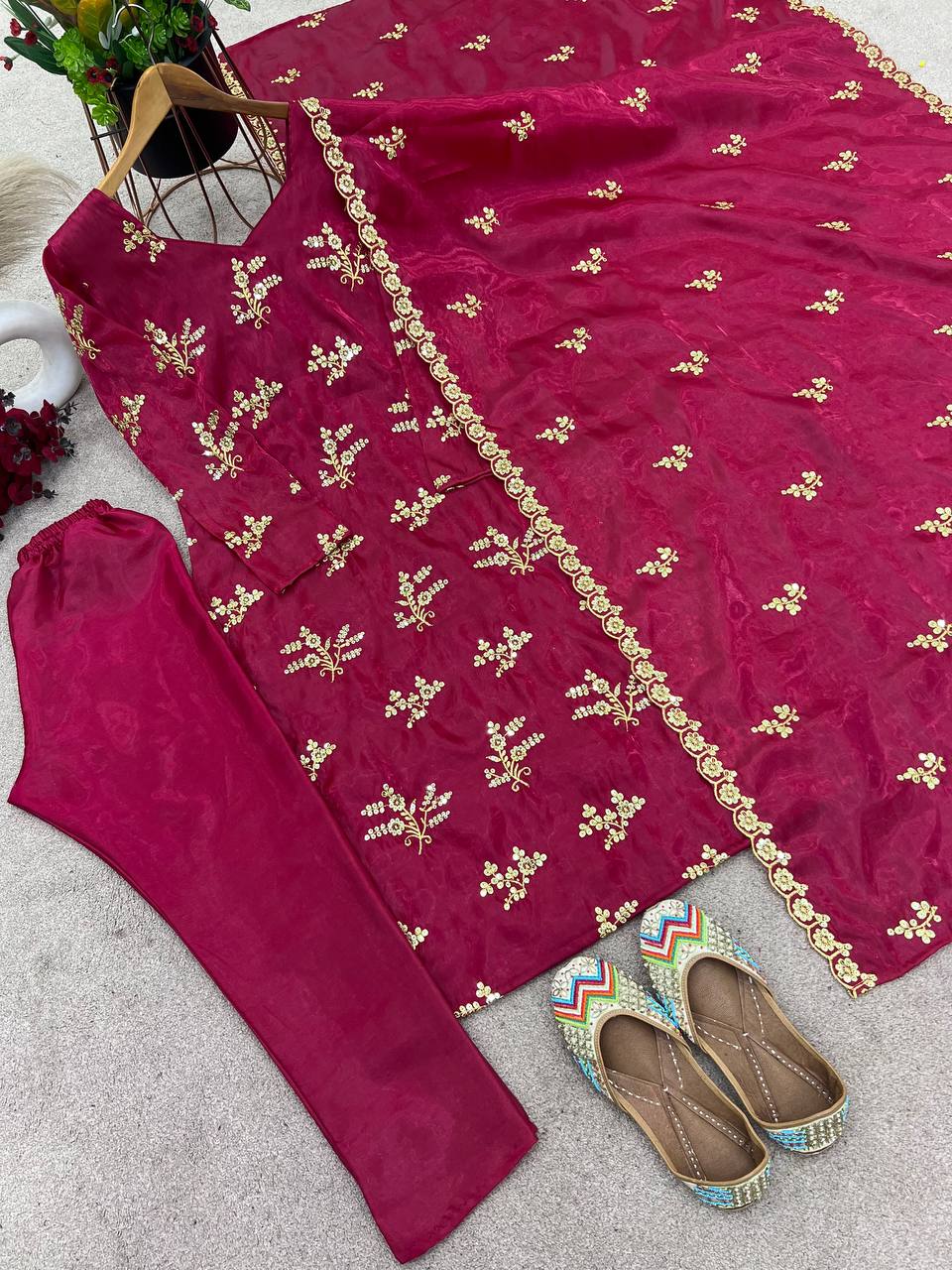 Wedding Wear Pink Color Sequence Work Salwar Suit