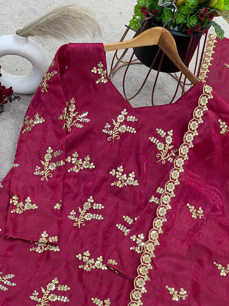 Wedding Wear Pink Color Sequence Work Salwar Suit