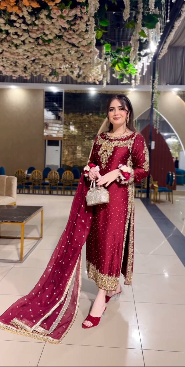 Wonderful Sequence Work Maroon Color Salwar Suit