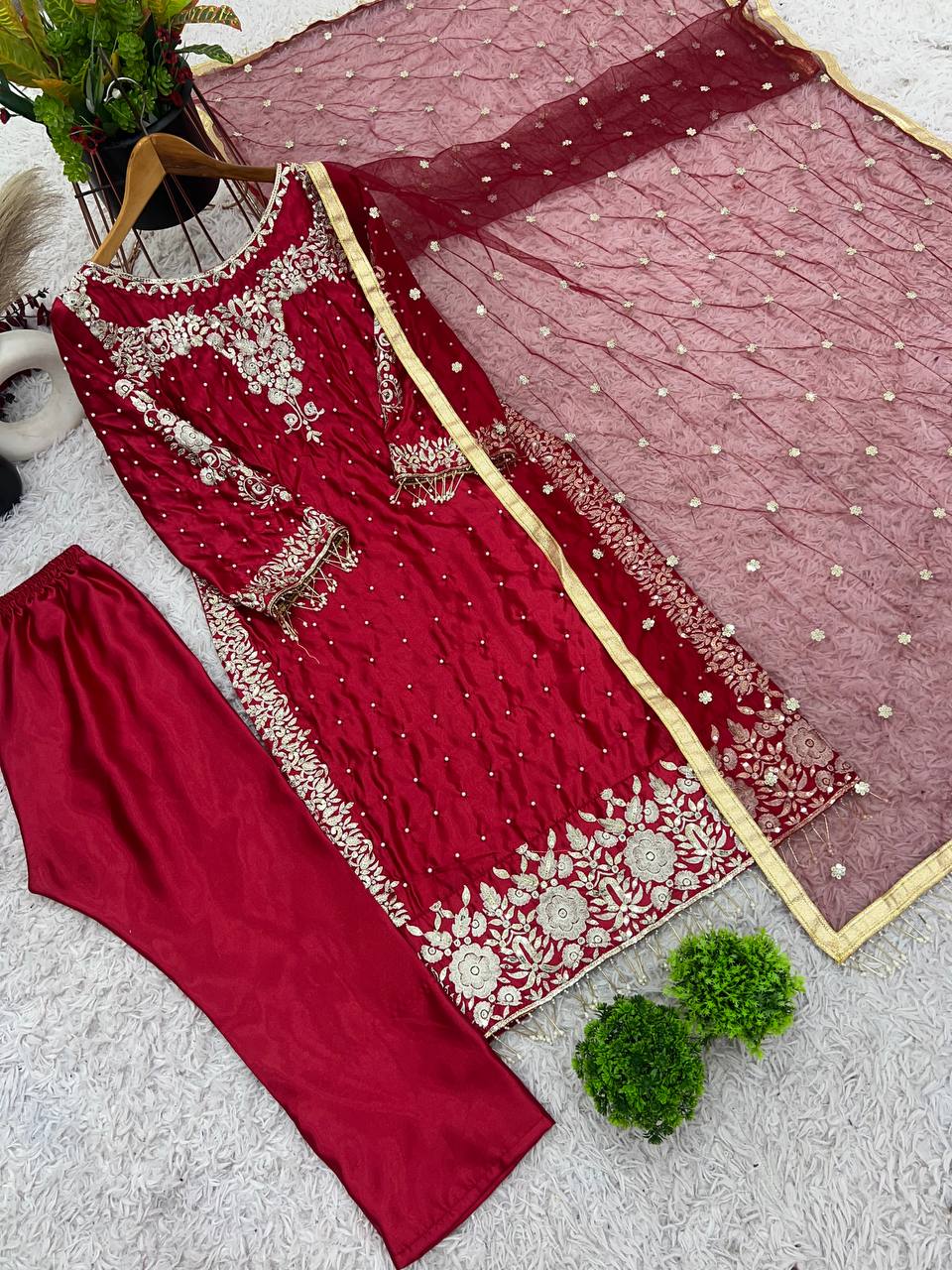 Wonderful Sequence Work Maroon Color Salwar Suit