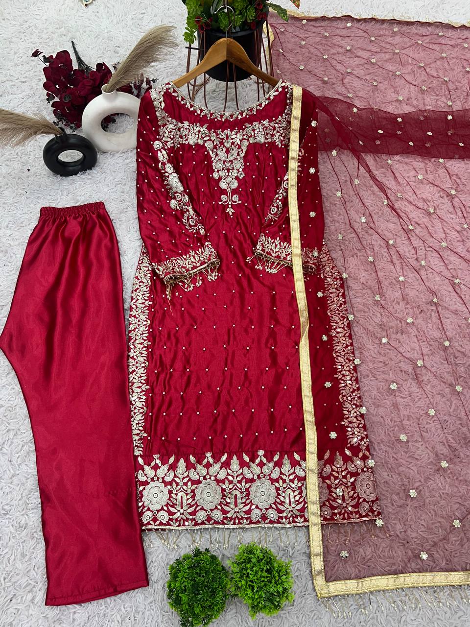 Wonderful Sequence Work Maroon Color Salwar Suit