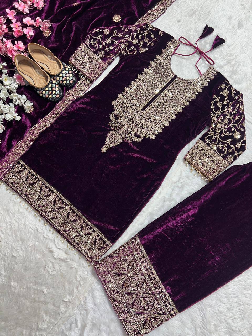 Precious Sequence Work Purple Color Salwar Suit