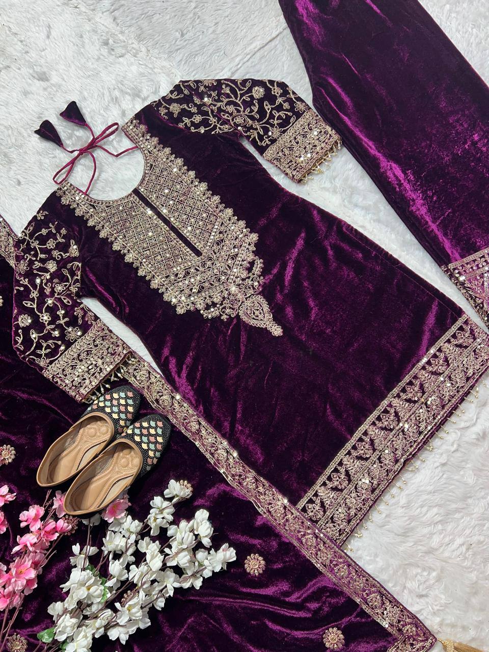 Precious Sequence Work Purple Color Salwar Suit