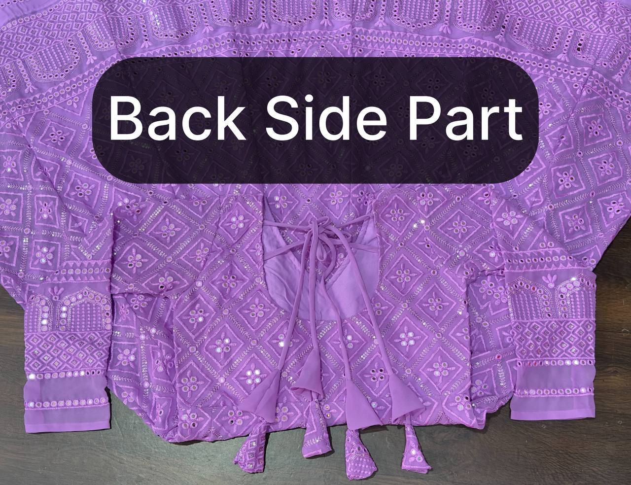 Graceful Thread Embroidered Work Purple Color Gown