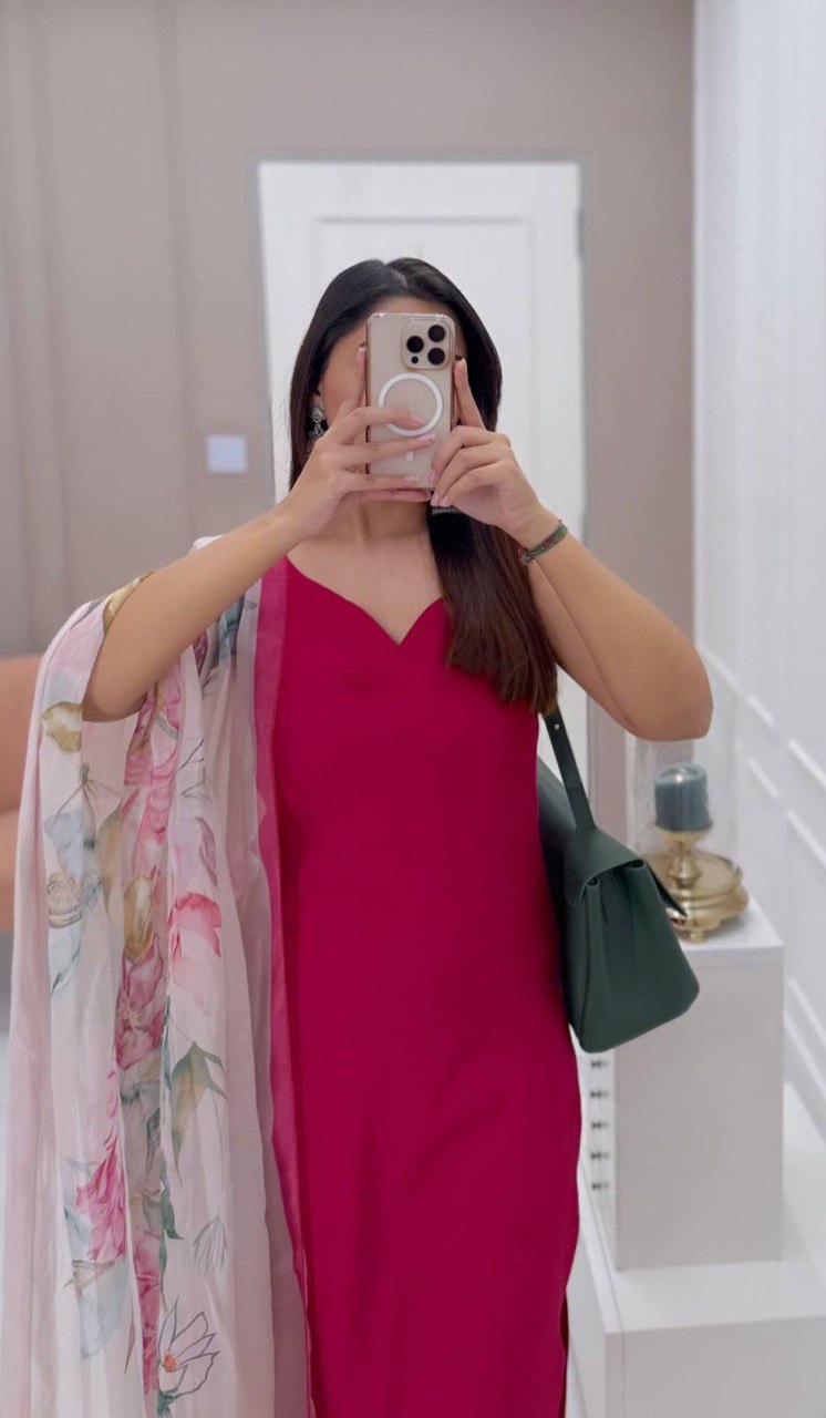 Embellished Georgette Pink Color Salwar Suit