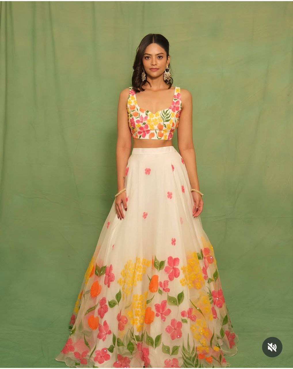 Digital Floral Print Multi Color Lehenga choli
