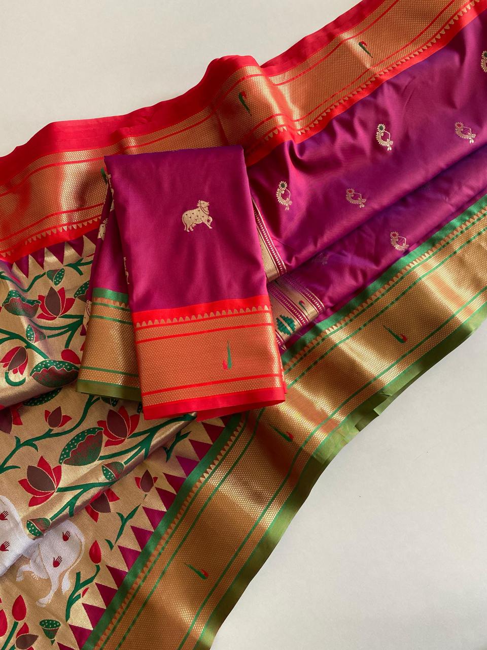 Graceful Paithani Weaving Pink Color Saree