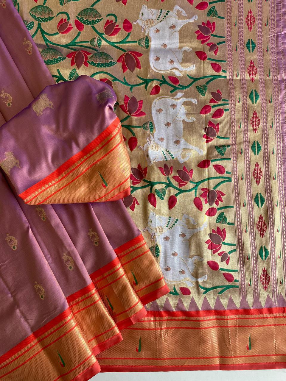Graceful Paithani Weaving Baby Pink Color Saree