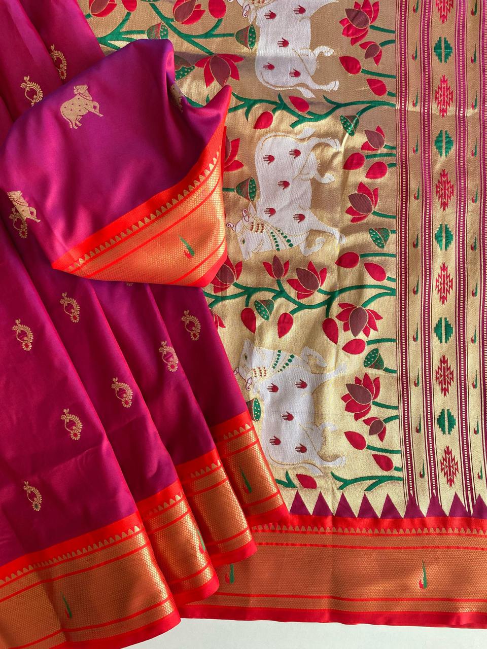 Graceful Paithani Weaving Pink Color Saree