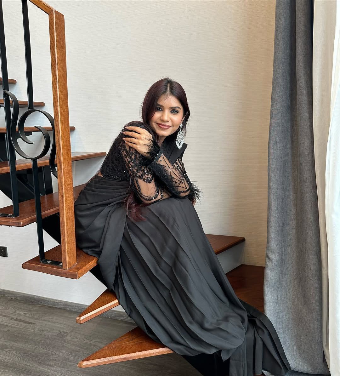 Wedding & Party Wear Black Color Saree