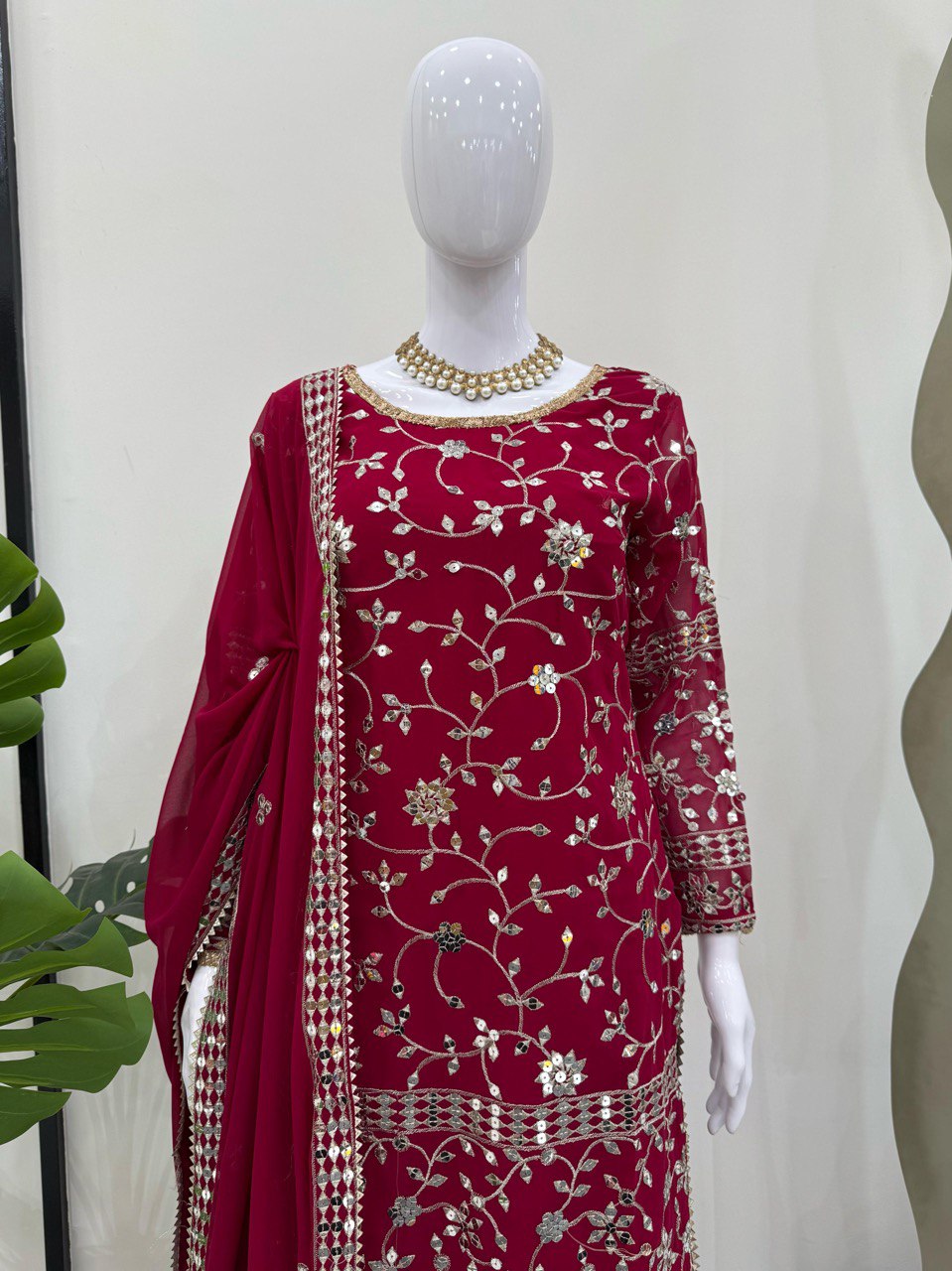 Occasion Wear Pink Color Sequence Work Sharara Suit