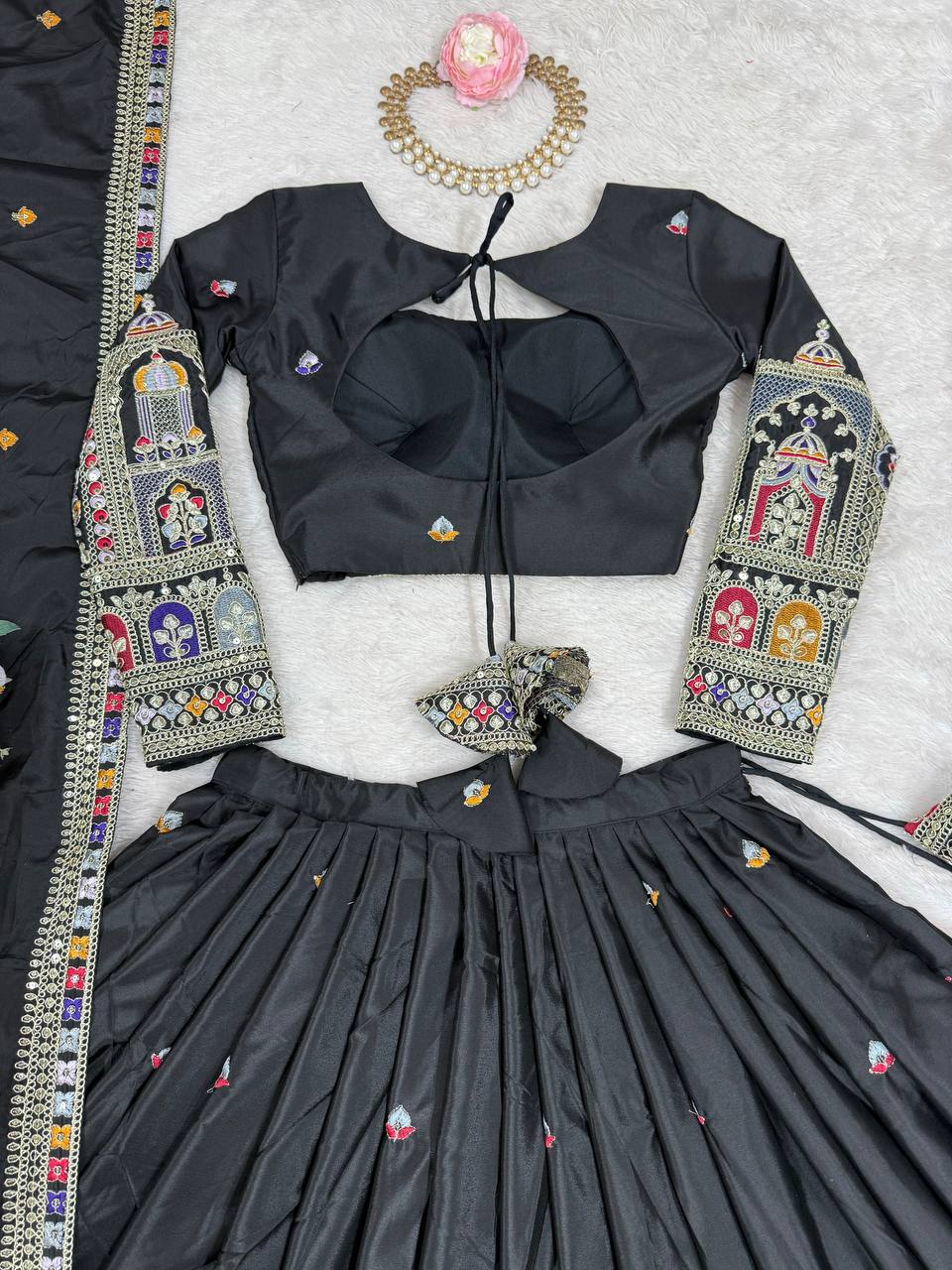 Marriage Special Sequence Work Black Color Lehenga Choli