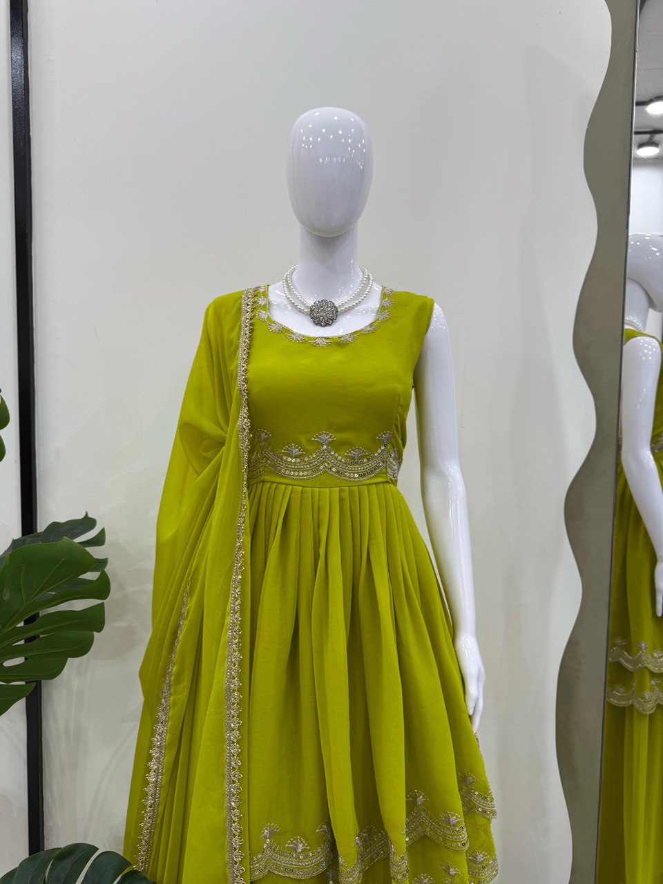 Good Looking Georgette Green Color Sharara Suit