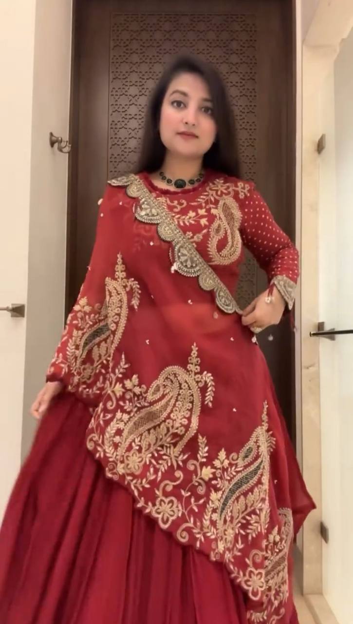 Marriage Special Heavy Work Red Color Lehenga Choli