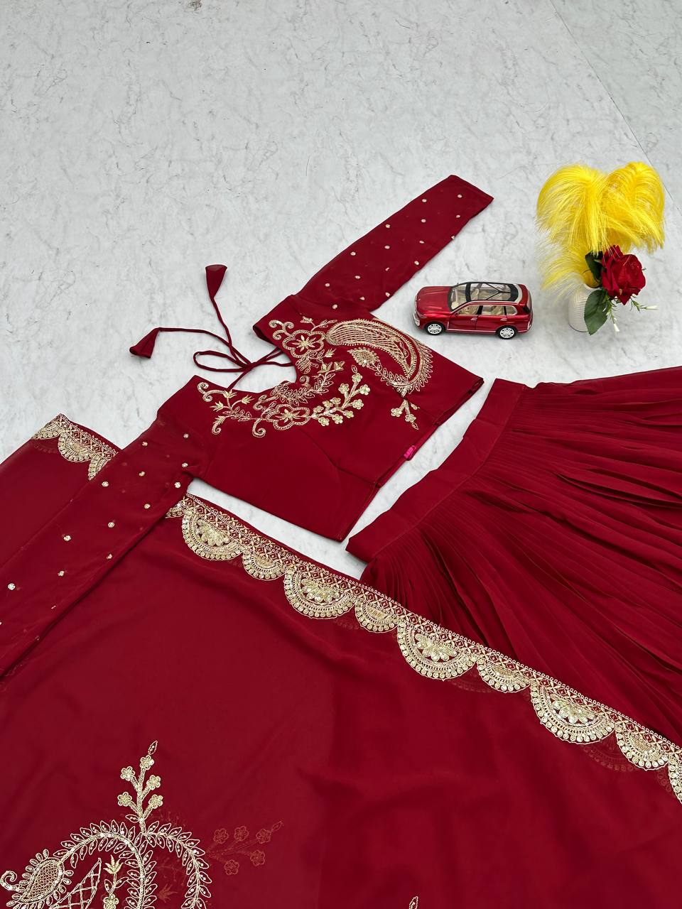 Marriage Special Heavy Work Red Color Lehenga Choli