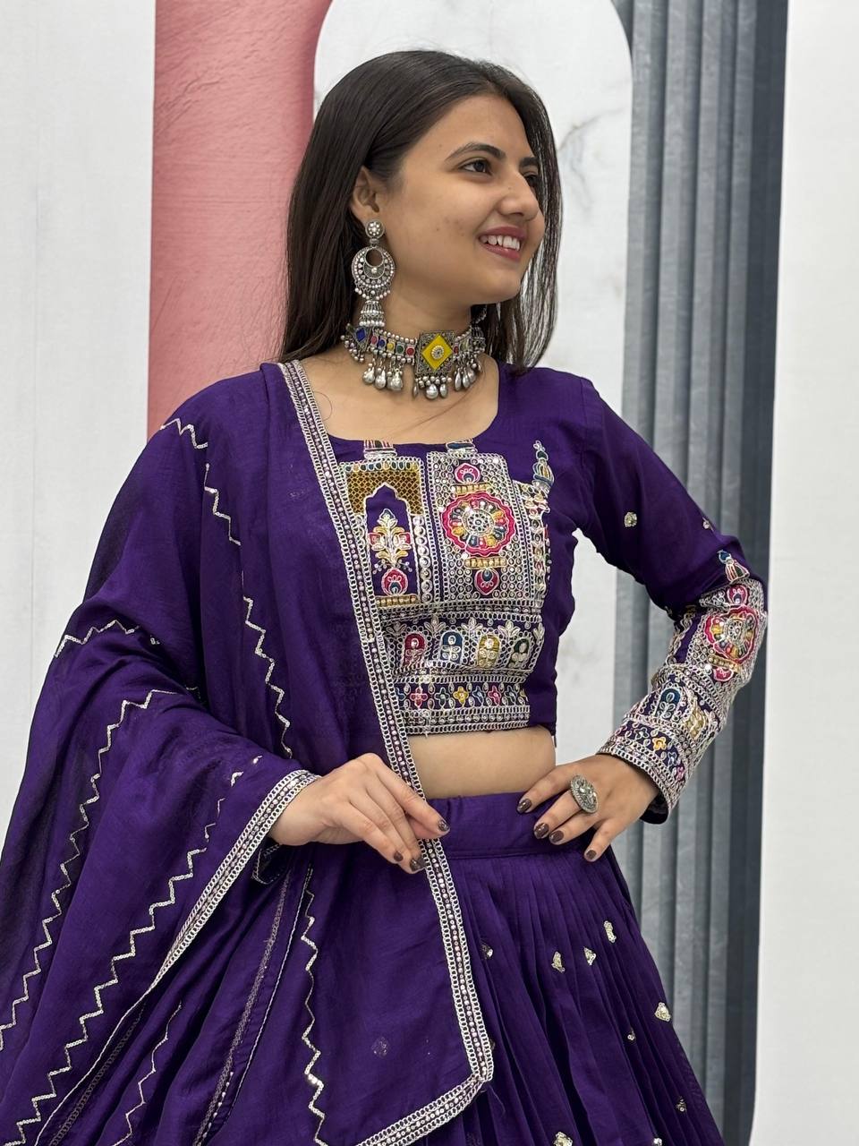 Occasion Wear Sequence Work Purple Color Lehenga Choli
