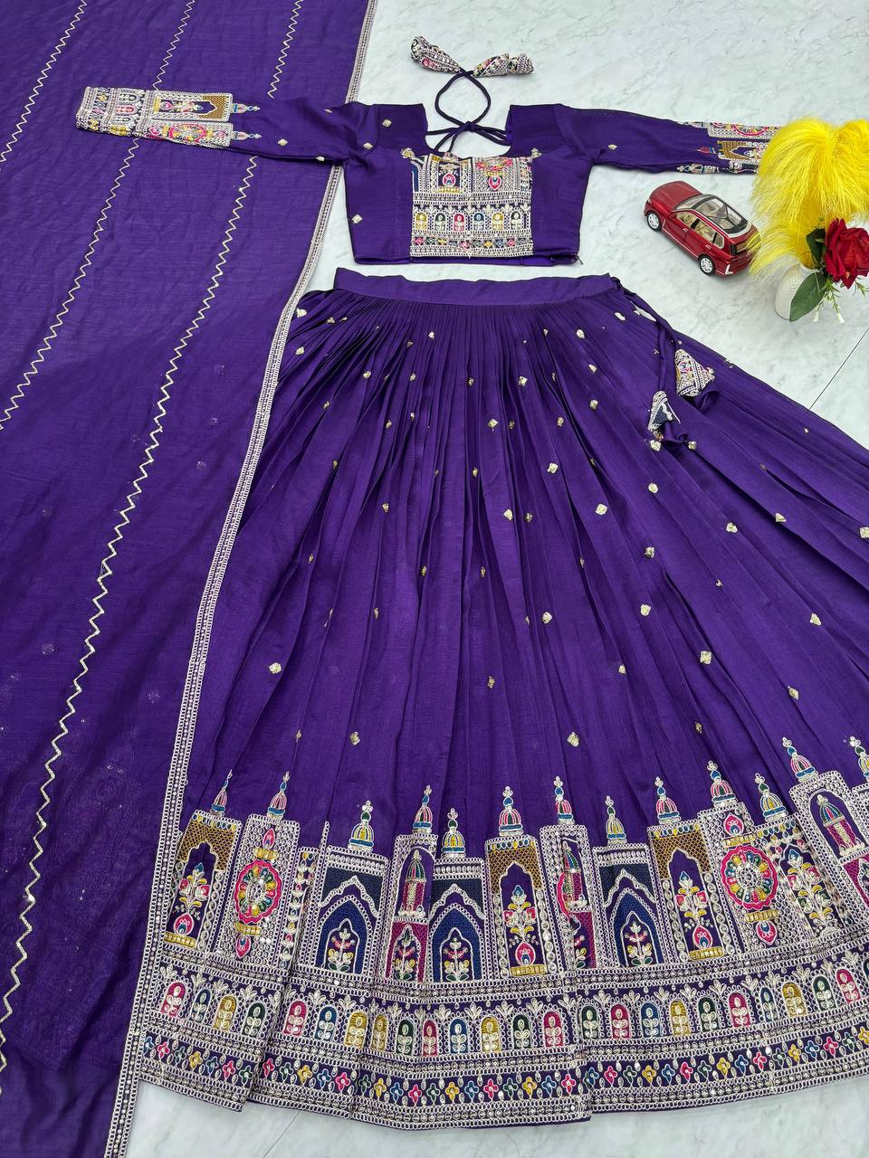 Occasion Wear Sequence Work Purple Color Lehenga Choli