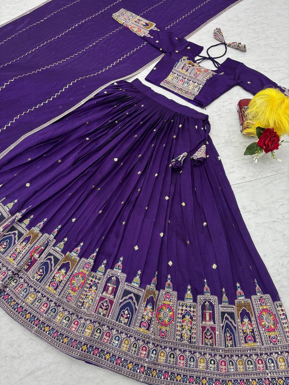 Occasion Wear Sequence Work Purple Color Lehenga Choli