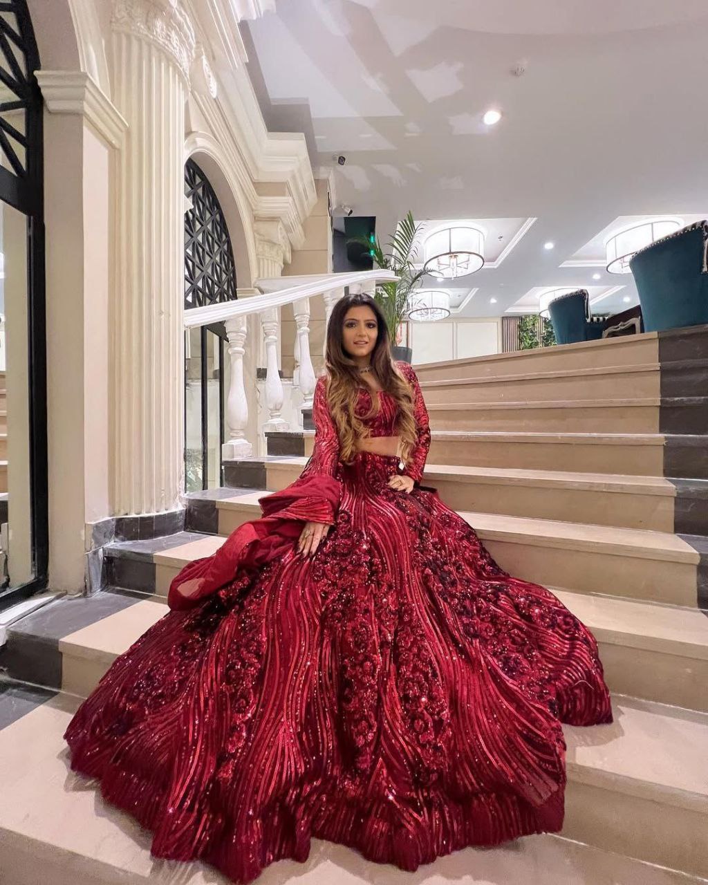 Designer Heavy Work Maroon Color Lehenga Choli