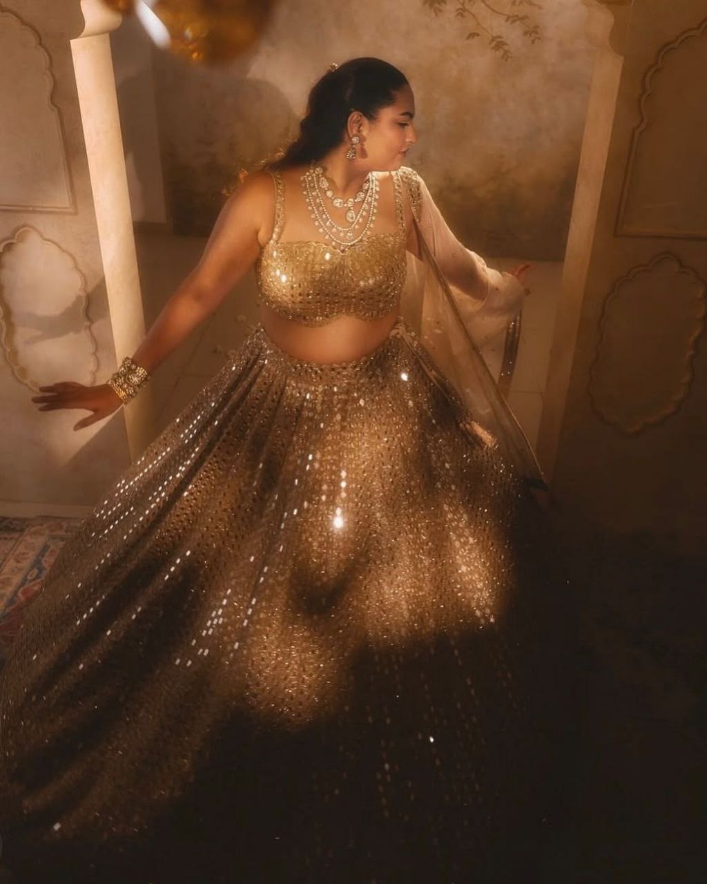 Occasion Wear Karishma Silk Beige Color Lehenga Choli