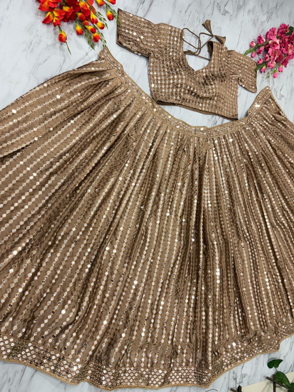 Occasion Wear Karishma Silk Beige Color Lehenga Choli