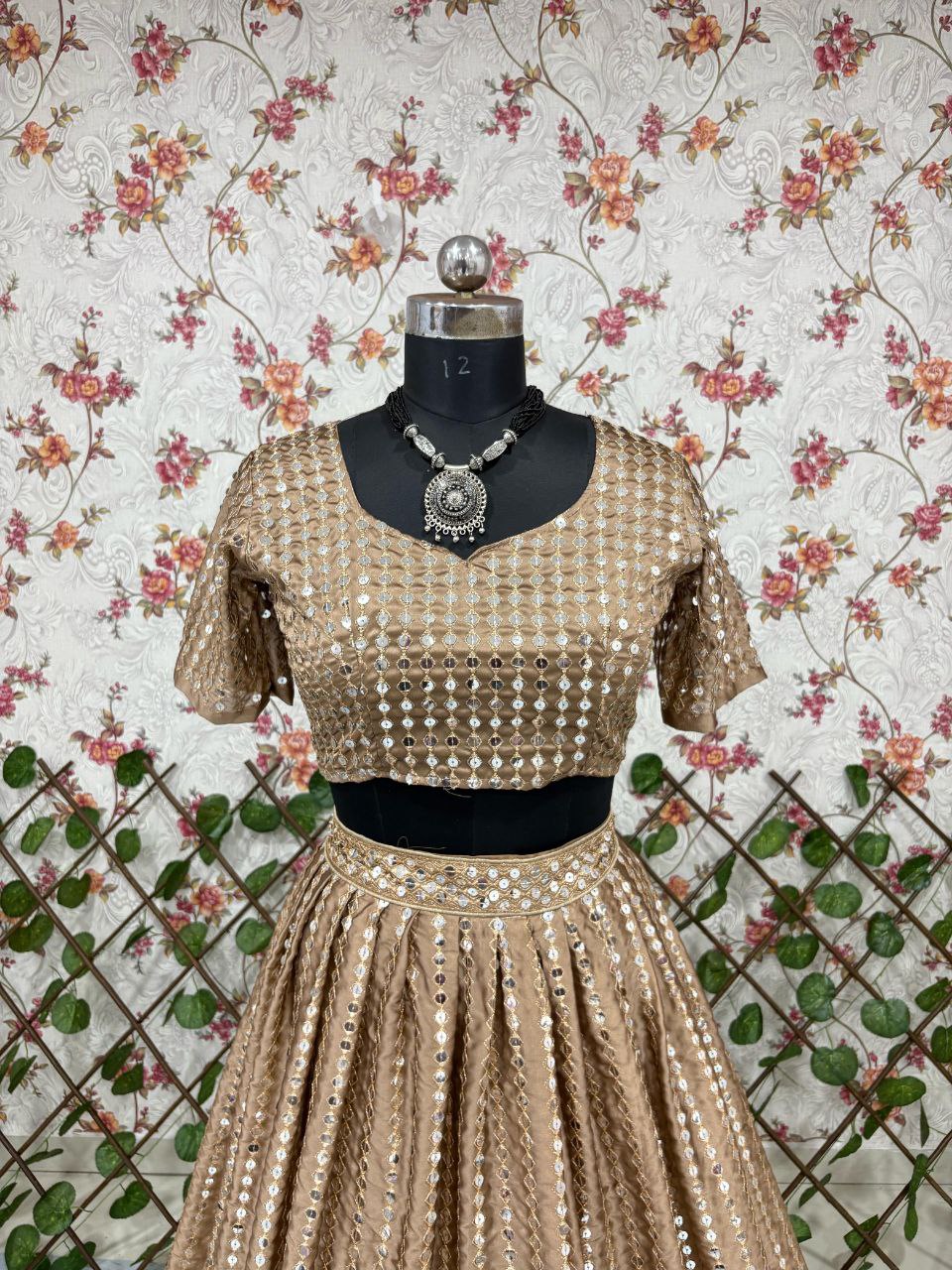 Occasion Wear Karishma Silk Beige Color Lehenga Choli