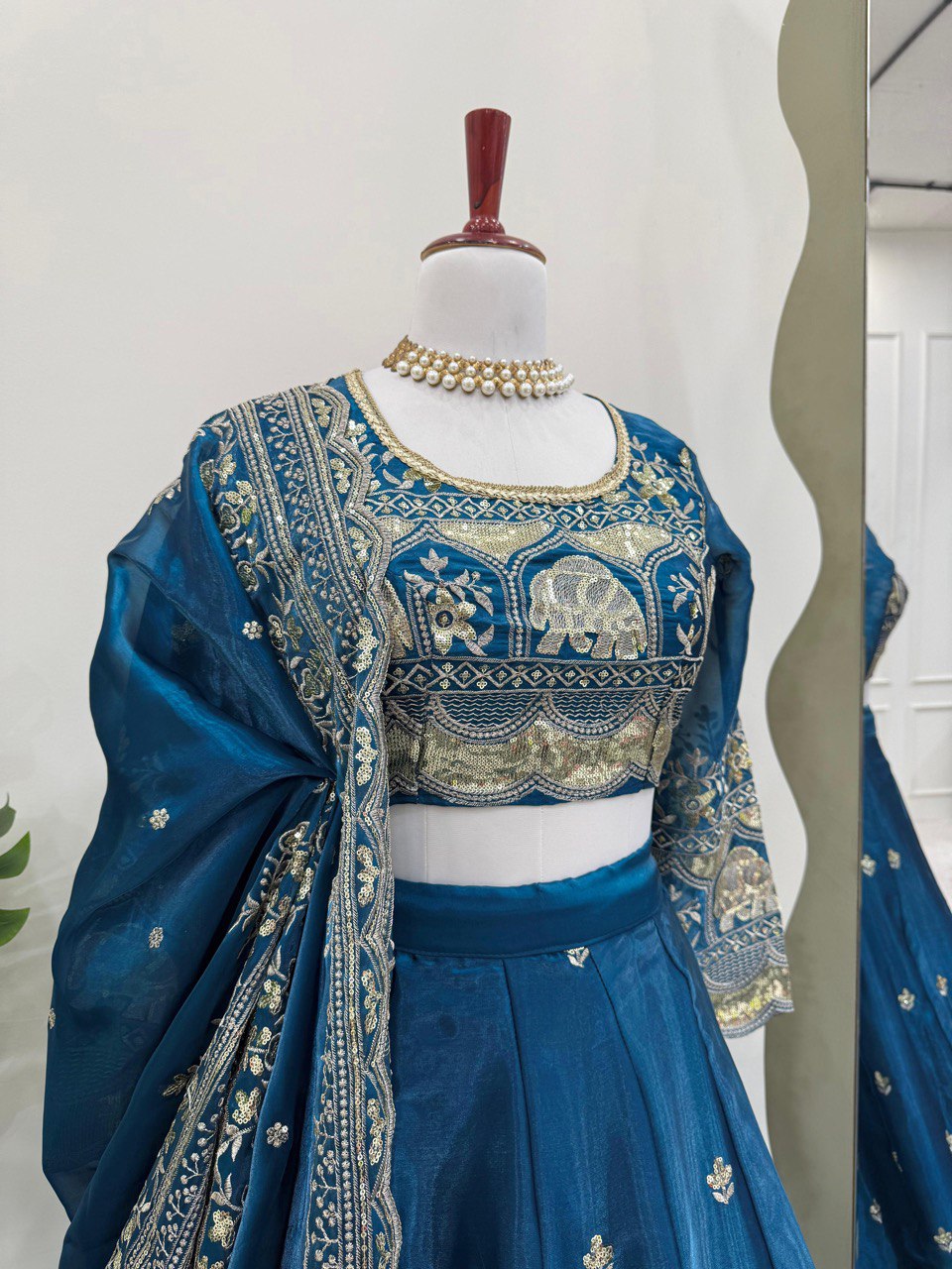 Wedding Wear Heavy Work Blue Color Lehenga Choli