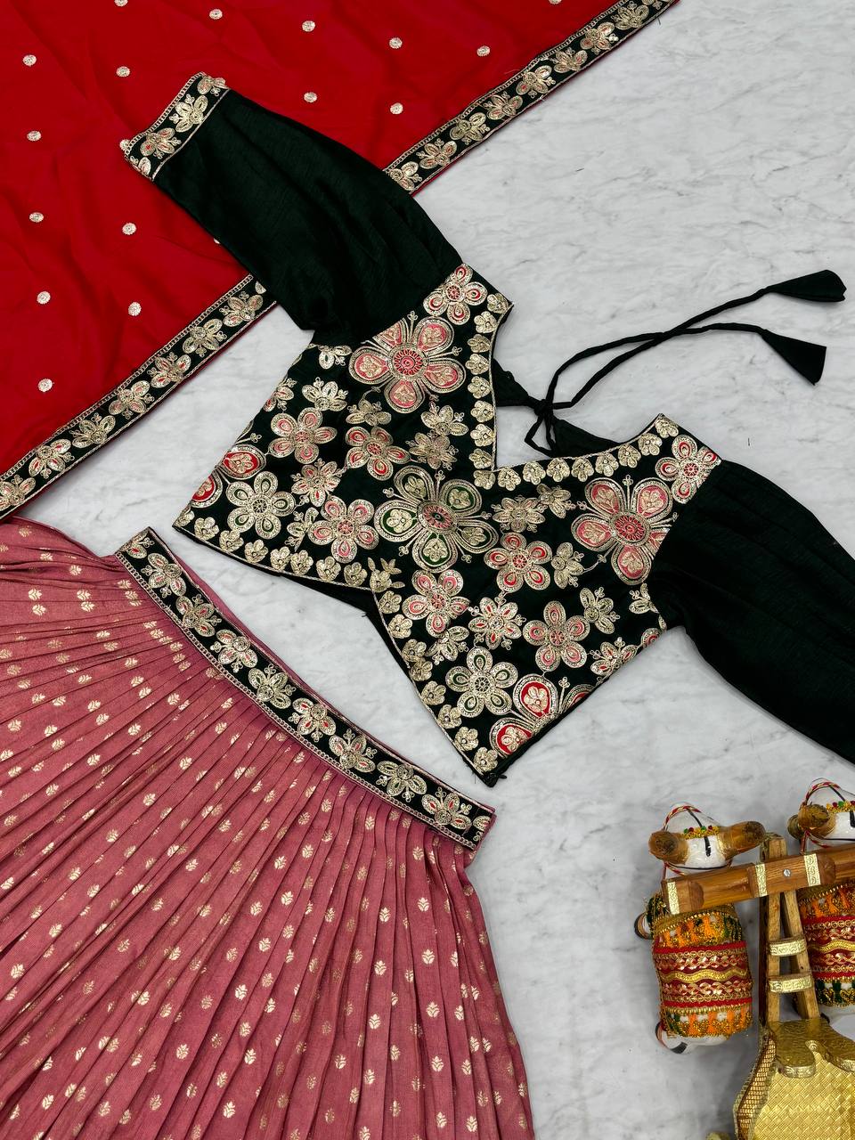 Occasion Wear Embroidery Work Peach Color Lehenga Choli