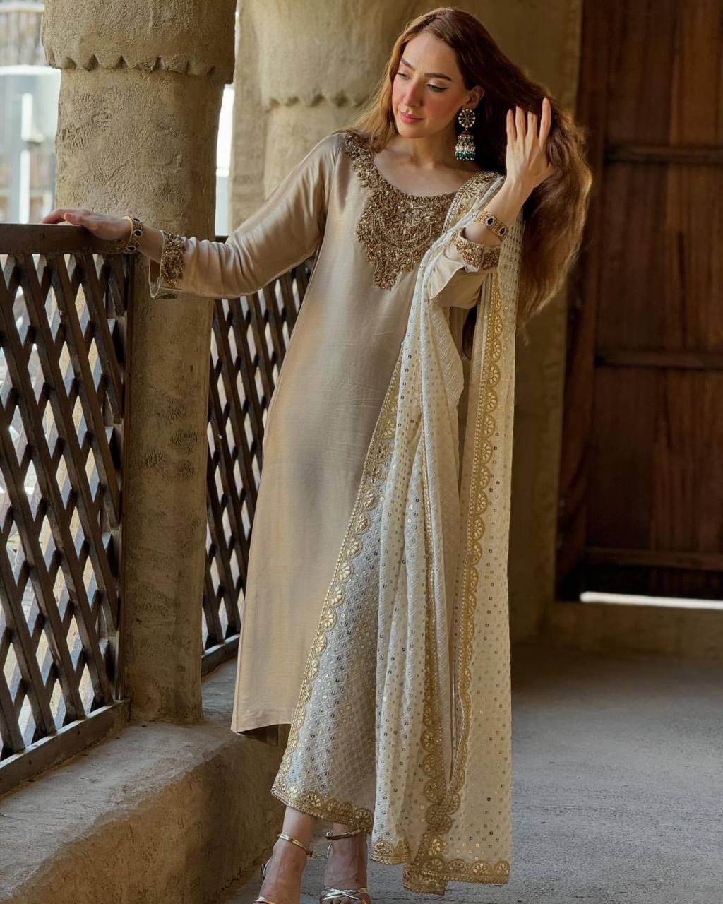 Elegant Sequence Work Off White Color Salwar Suit