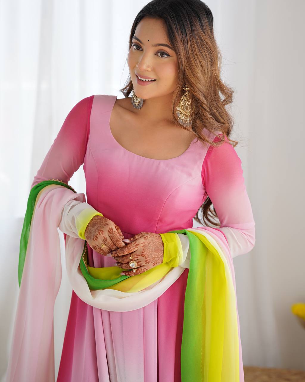 Elegant Georgette Multi Color Anarkali Suit
