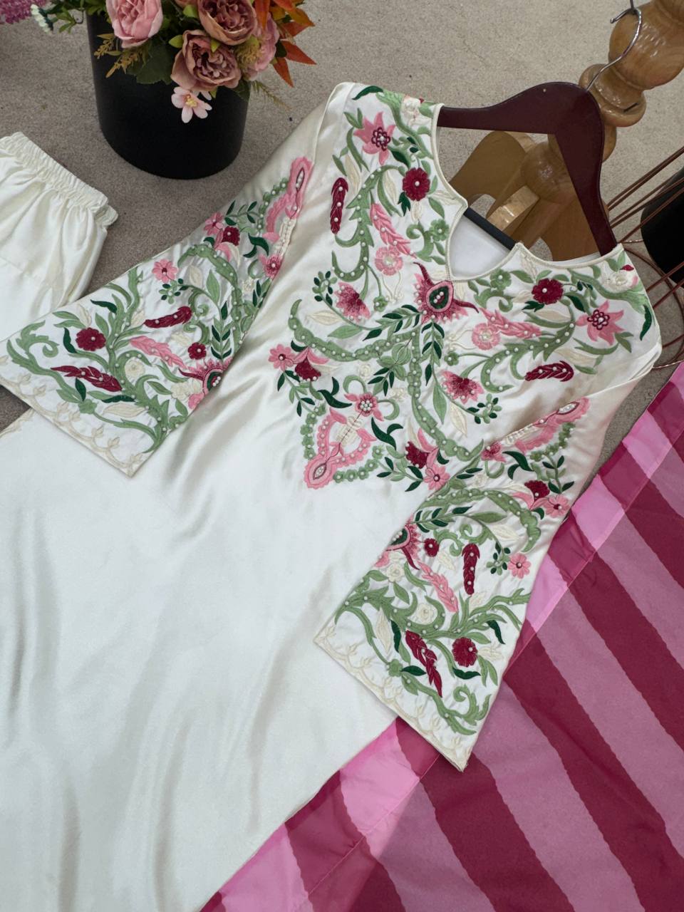 Stylish White Color Pakistani Salwar Suit