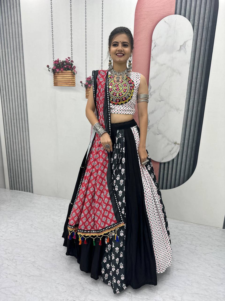 Navratri Wear Alluring Multicolor Lehenga Choli