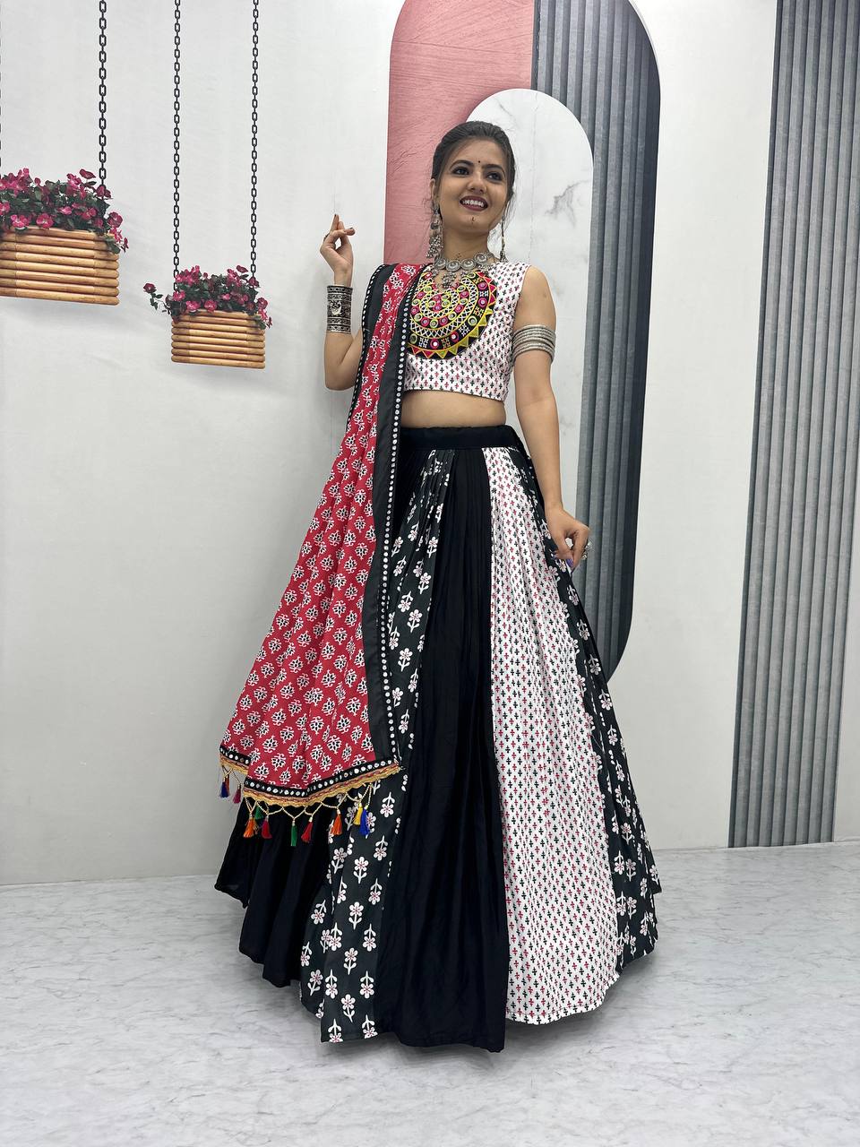 Navratri Wear Alluring Multicolor Lehenga Choli